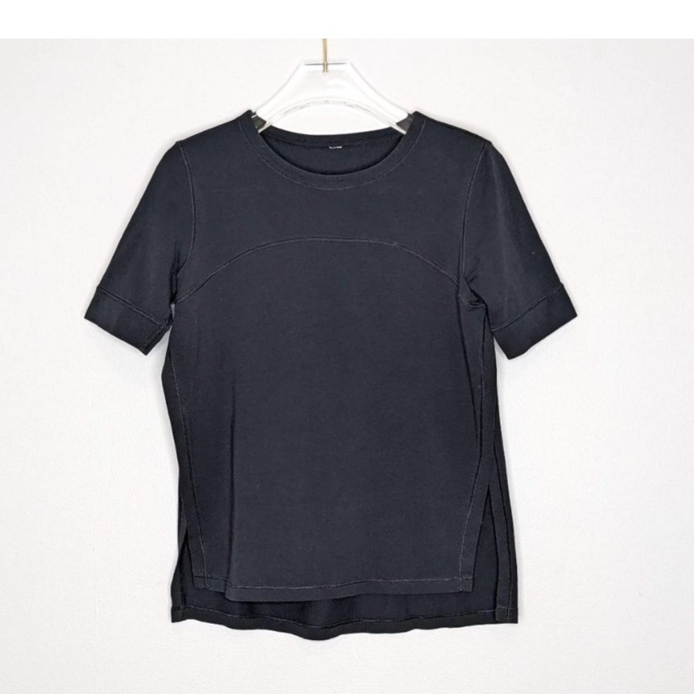 Lululemon Black Dash To Class Short Sleeve T-Shirt High Side Slits Lightweight